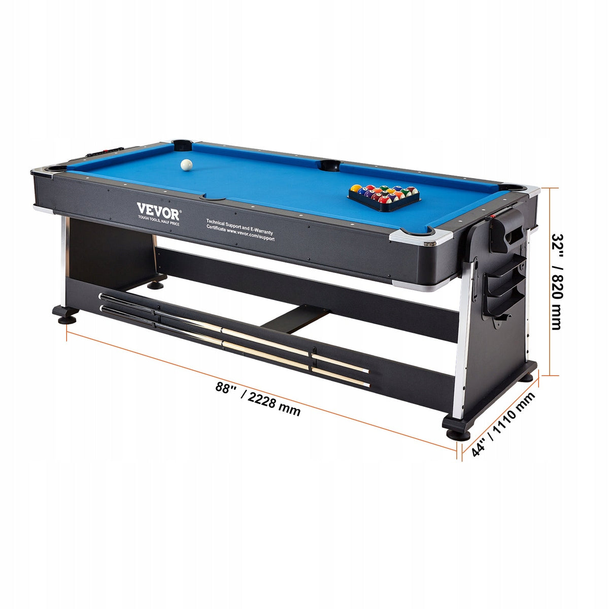 VEVOR 3-IN-1 MULTIFUNCTIONAL ROTARY BILLIARDS HOCKEY PING PONG TABLE PREMIUM