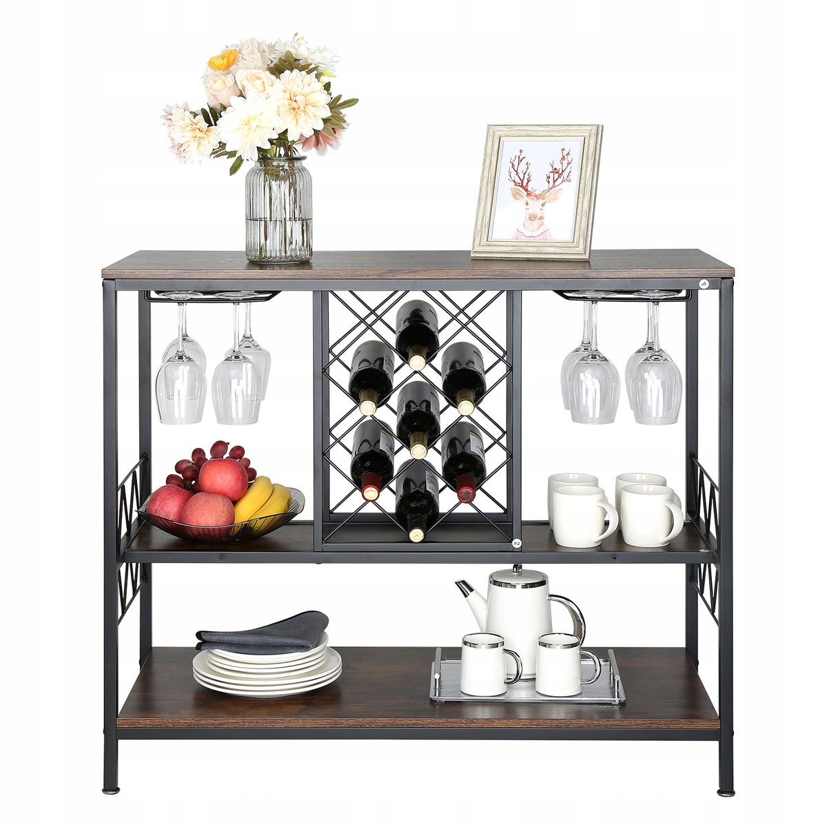VEVOR 1M INDUSTRIAL BAR CABINET FOR WINE AND GLASSES SOLID STEEL