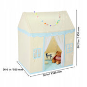 VEVOR KIDS PLAY TENT 1-5 YEARS OLD BEIGE STURDY WITH LIGHT AND MAT