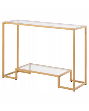 VEVOR 2-TIER CONSOLE TABLE WITH TEMPERED GLASS STURDY METAL