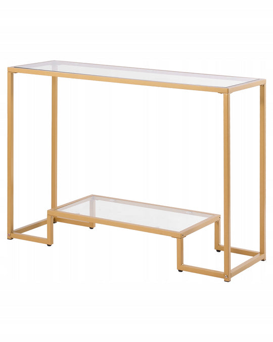 VEVOR 2-TIER CONSOLE TABLE WITH TEMPERED GLASS STURDY METAL
