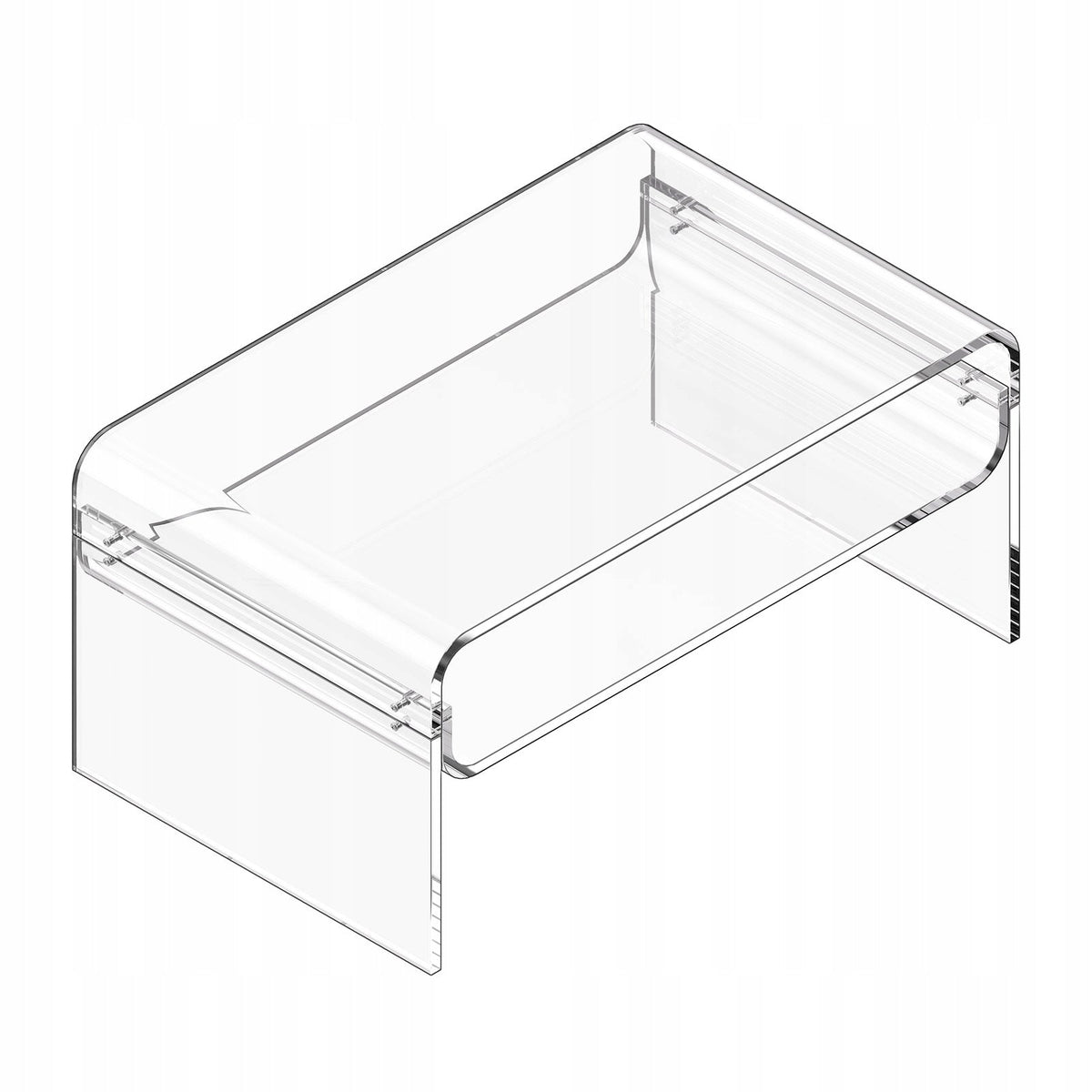 VEVOR TWO-TIER ACRYLIC COFFEE TABLE CLEAR STURDY 80X50X38CM