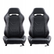 VEVOR RACING CHAIR 2PCS ADJUSTABLE COCKPIT PVC LEATHER STRONG COMFORT
