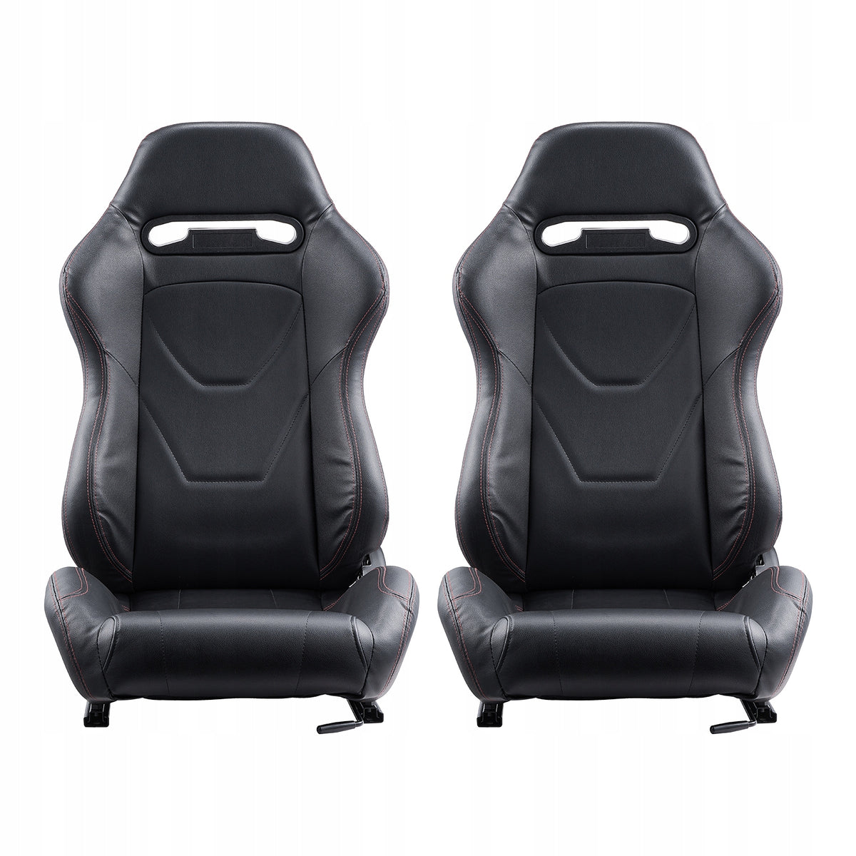 VEVOR RACING CHAIR 2PCS ADJUSTABLE COCKPIT PVC LEATHER STRONG COMFORT