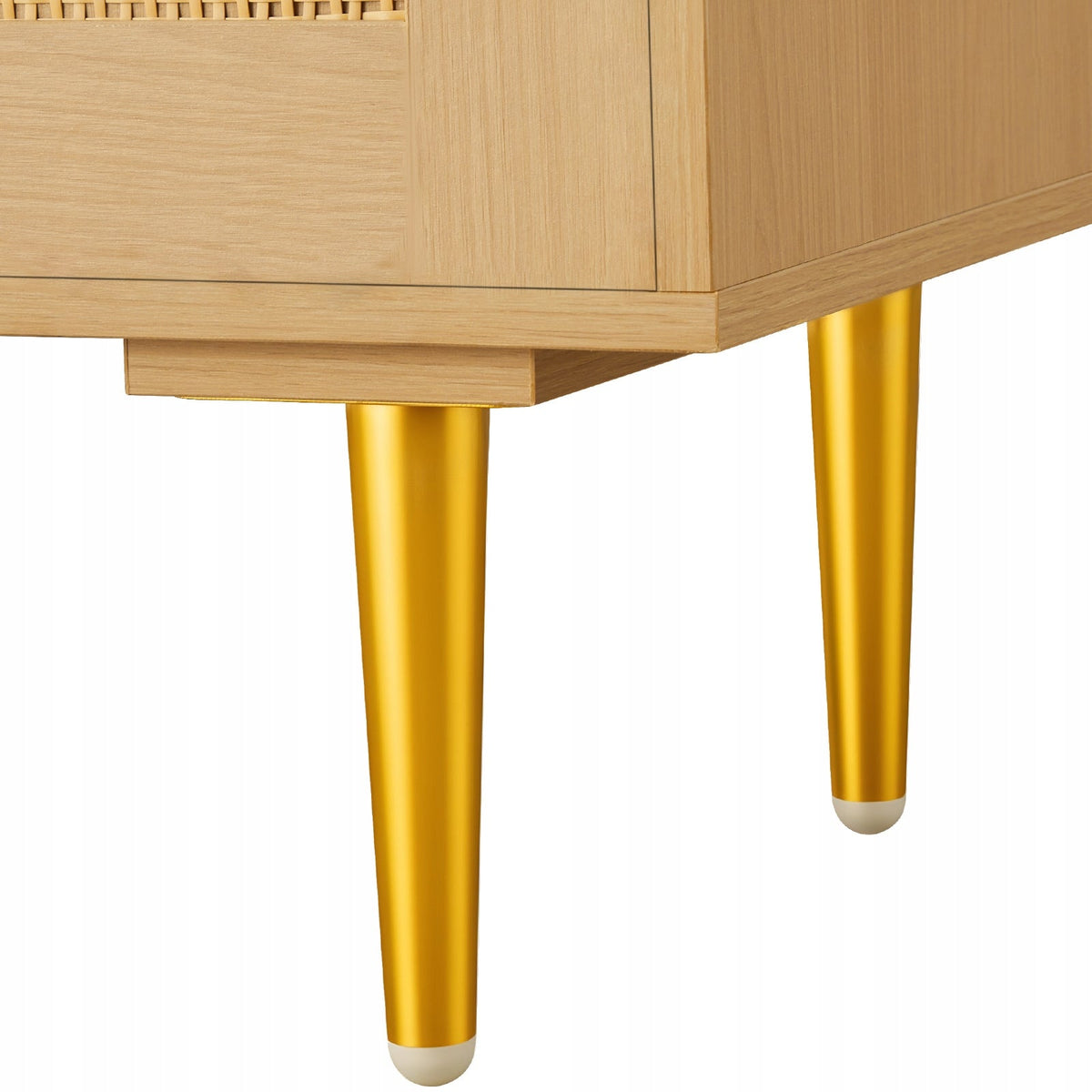 SOLID RATTAN DRESSER VEVOR 6 DRAWERS METAL HANDLES LEGS NATURAL