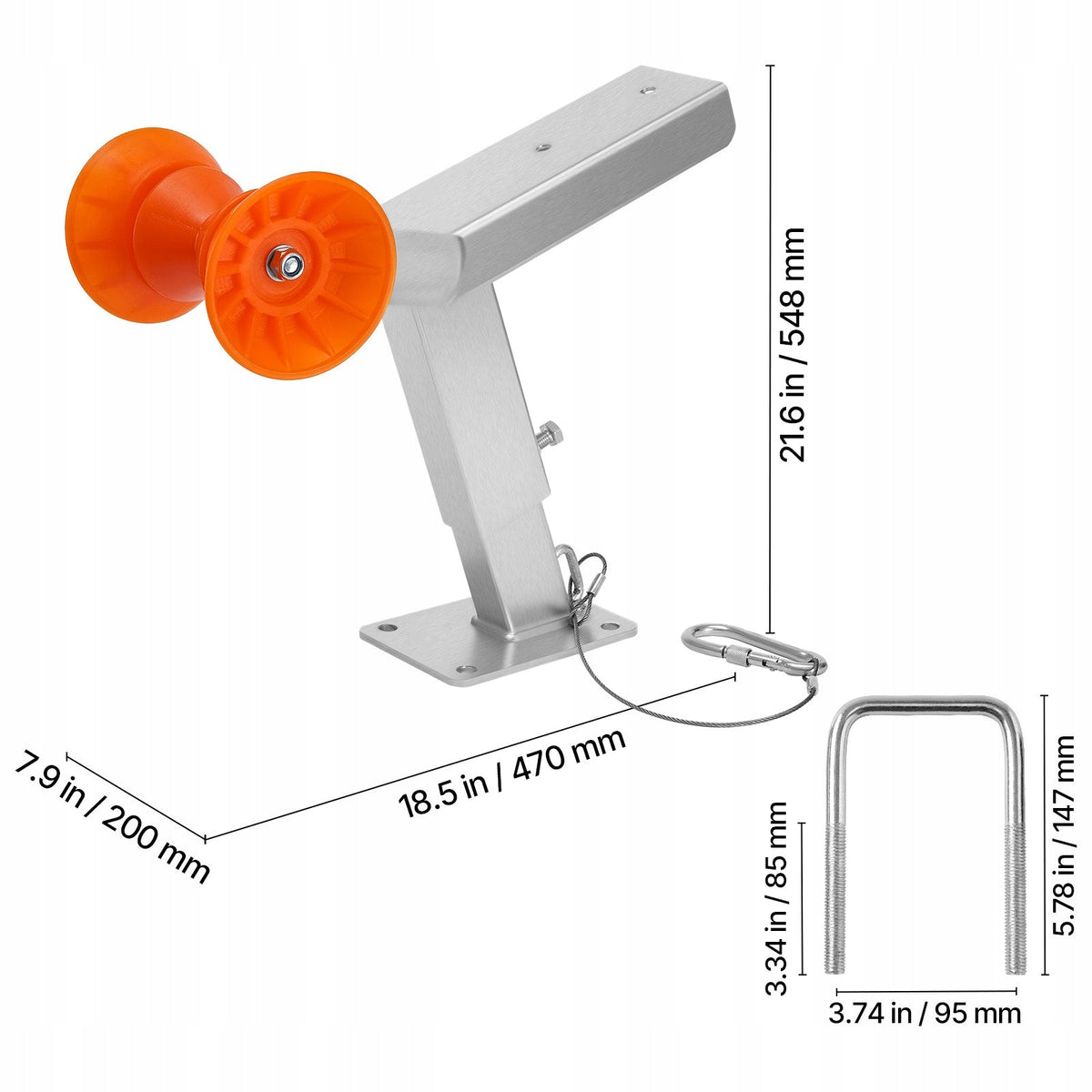 PROFESSIONAL BOAT TRAILER SEAT WITH ROLLER AND ADJUSTMENT VEVOR
