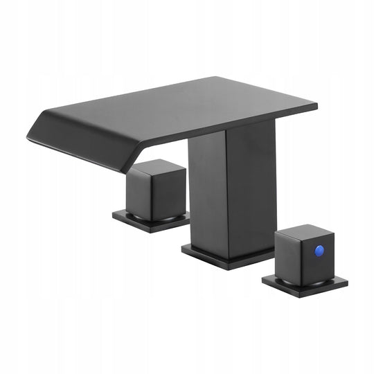 VEVOR ROMAN TUB FAUCET SET 3-HOLE 2-HANDLE MATTE BLACK