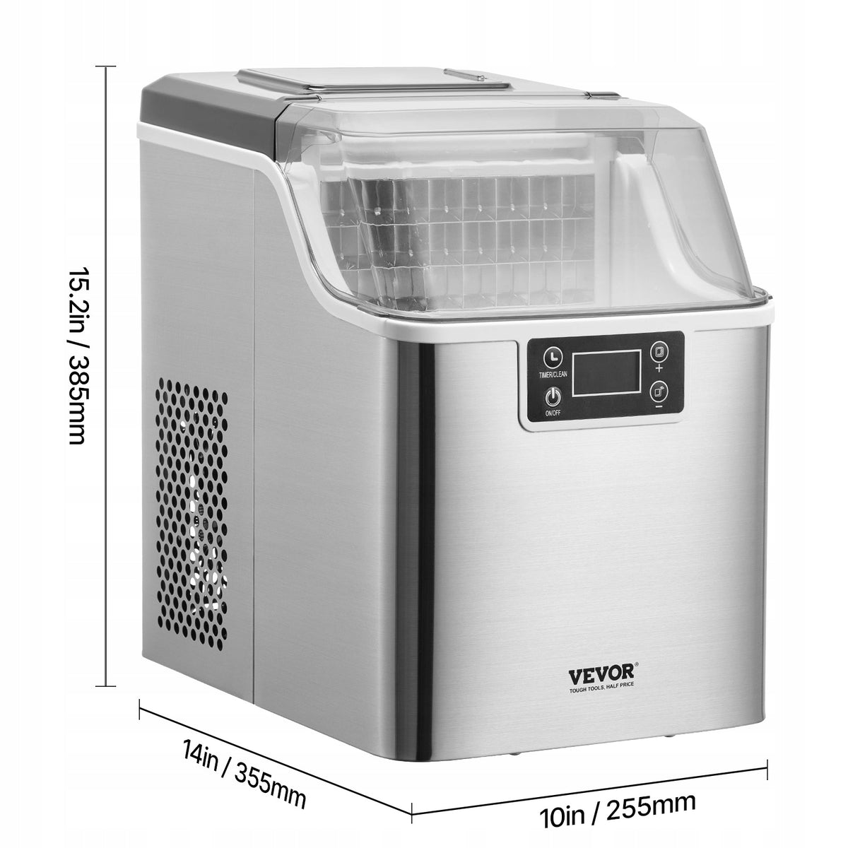 VEVOR PREMIUM ICE MAKER 24 CUBES IN 15 MINUTES 20 4 KG STEEL