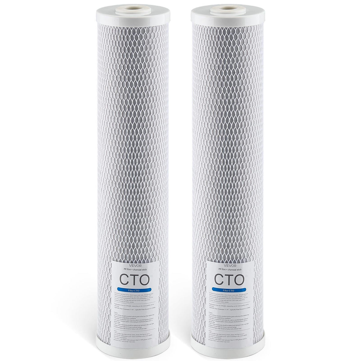 VEVOR 2-PACK REPLACEMENT WHOLE HOUSE WATER FILTER CARTRIDGES CTO CARBON BLOCK
