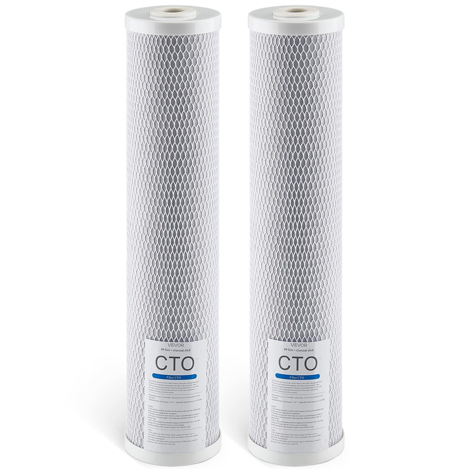 VEVOR 2-PACK REPLACEMENT WHOLE HOUSE WATER FILTER CARTRIDGES CTO CARBON BLOCK
