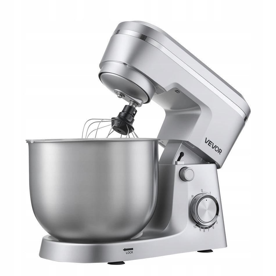 VEVOR 1500W Professional Stand Mixer 10 Speeds 2 Stainless Steel Bowls