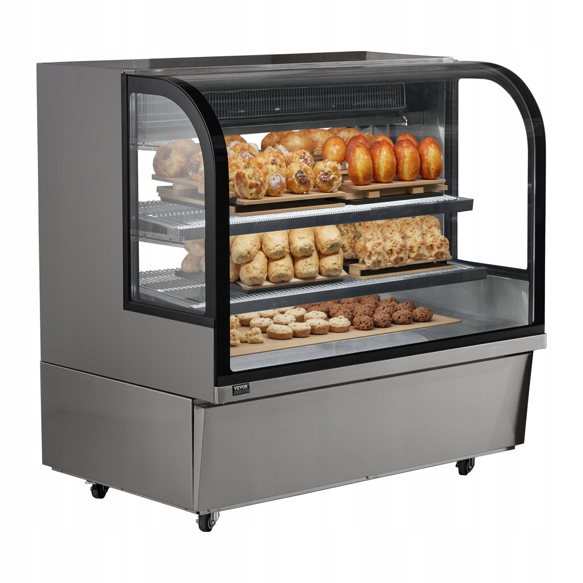 VEVOR CAKE DISPLAY REFRIGERATOR 505L 2-TIER COMMERCIAL LED STAINLESS STEEL
