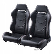 VEVOR RACING CHAIR 2PCS ADJUSTABLE COCKPIT PVC LEATHER STRONG COMFORT