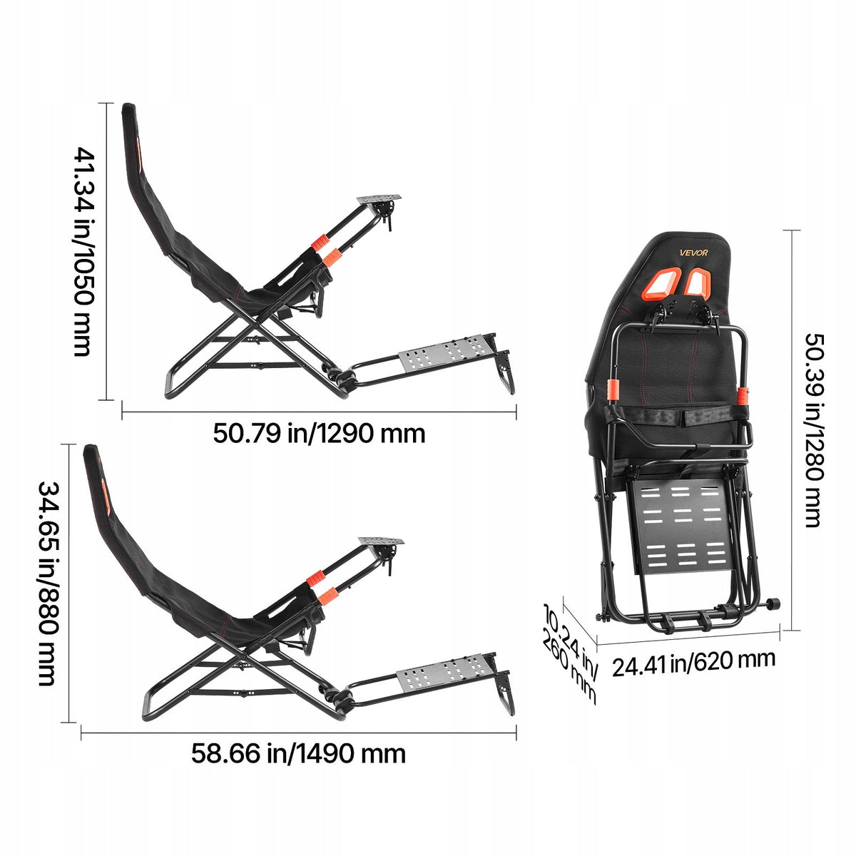 VEVOR STEERING WHEEL STAND FOLDABLE ADJUSTABLE COCKPIT SIMULATOR STURDY