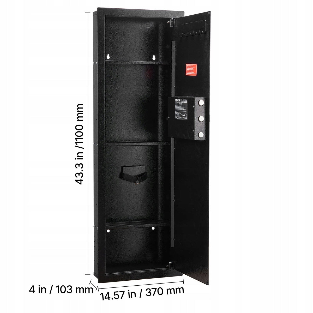 VEVOR WALL SAFE WITH PASSWORD AND KEY STRONG STEEL WITH ALARM AND SHELVES