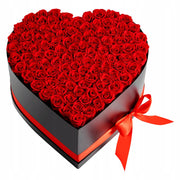 VEVOR 100 EVERLASTING ROSES IN HEART BOX ROMANTIC GIFT RED BOUQUET