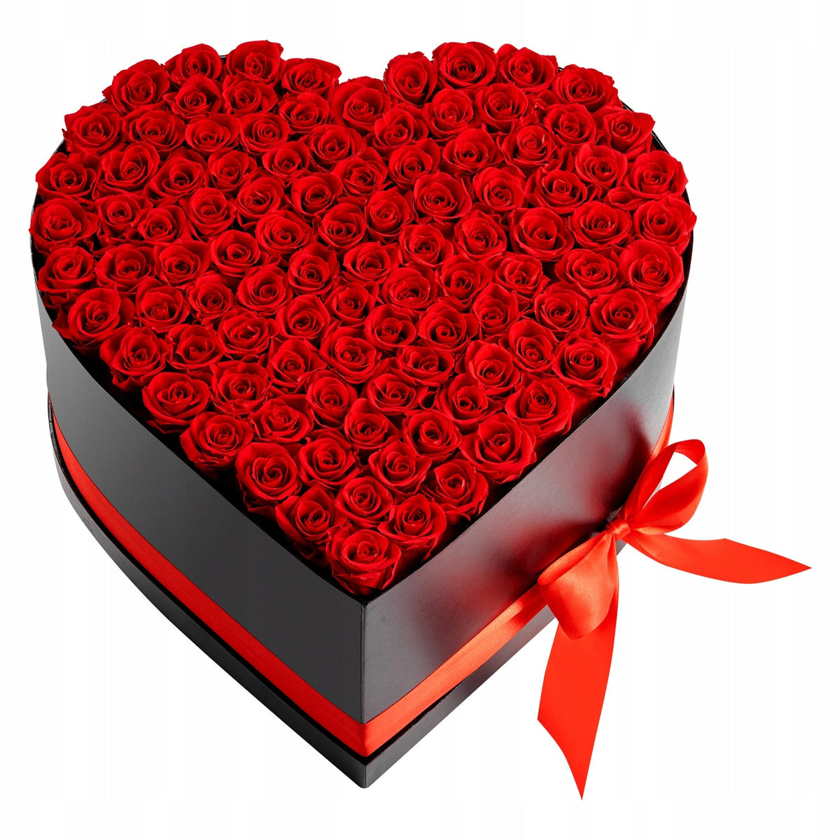 VEVOR 100 EVERLASTING ROSES IN HEART BOX ROMANTIC GIFT RED BOUQUET