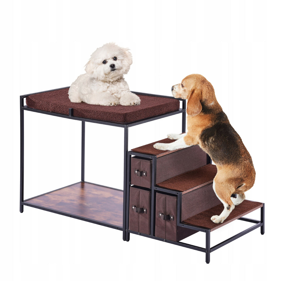 VEVOR PET BUNK BED WITH STAIRS WINDOW STRONG MEDIUM COZY BED