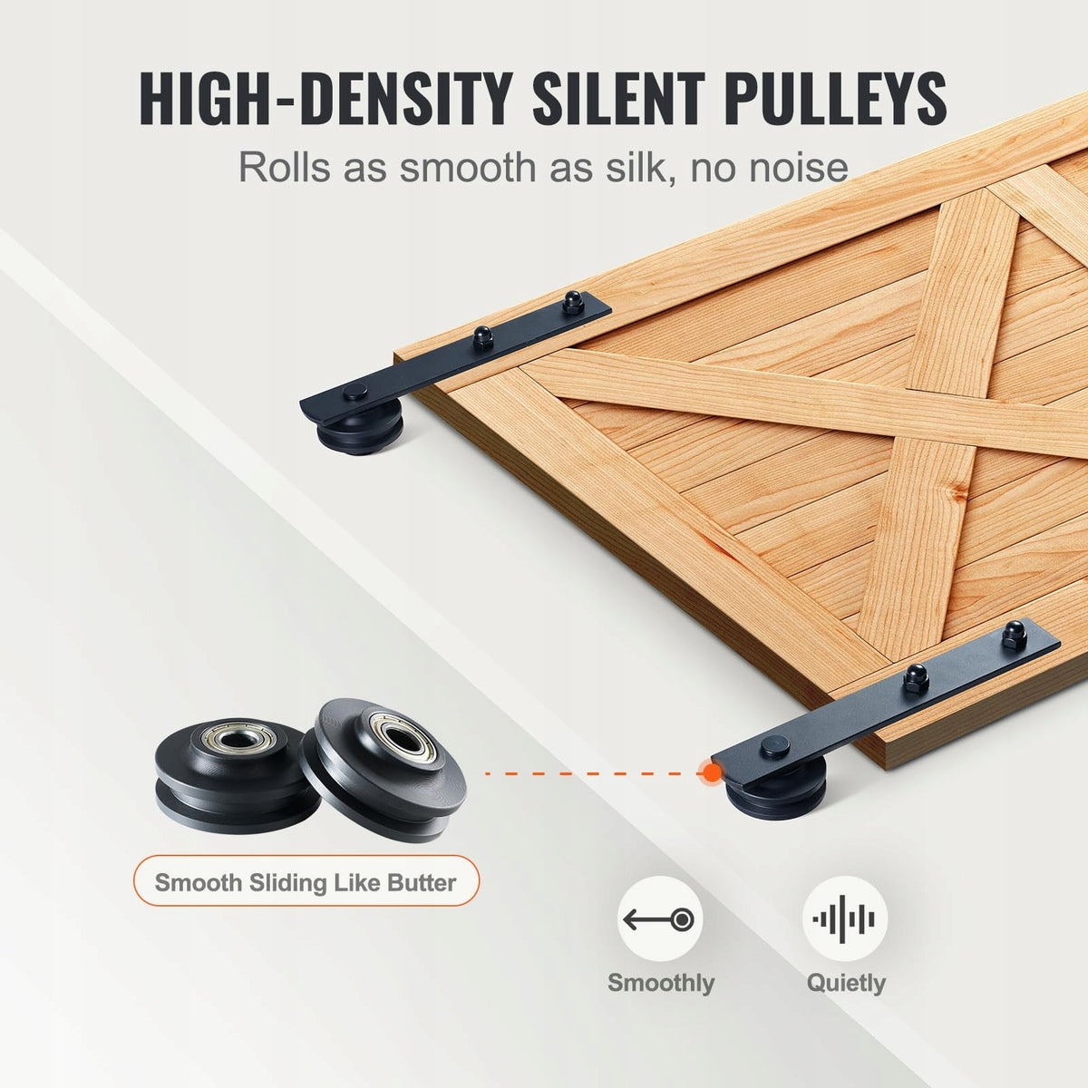 VEVOR 244CM HEAVY-DUTY SLIDING DOOR SYSTEM AND 2-PIECE SHAPE SET