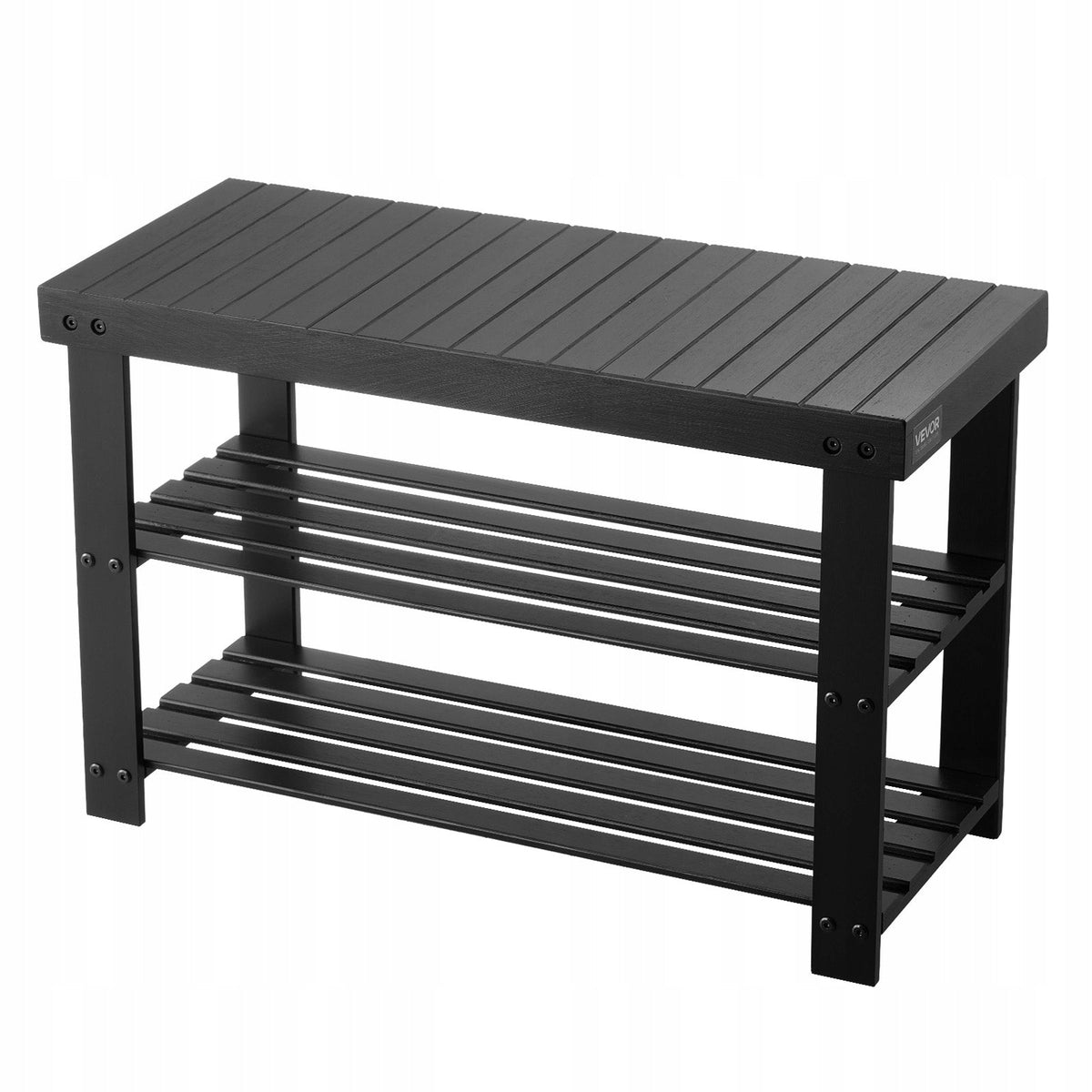 PROFESSIONAL VEVOR BAMBOO SHOE BENCH 2 TIERS 703X288X451 MM BLACK