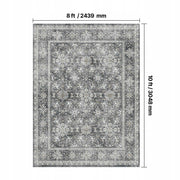 VEVOR CARPET 2439X3048 MM SHORT PILE WASHABLE NON-SLIP GREY