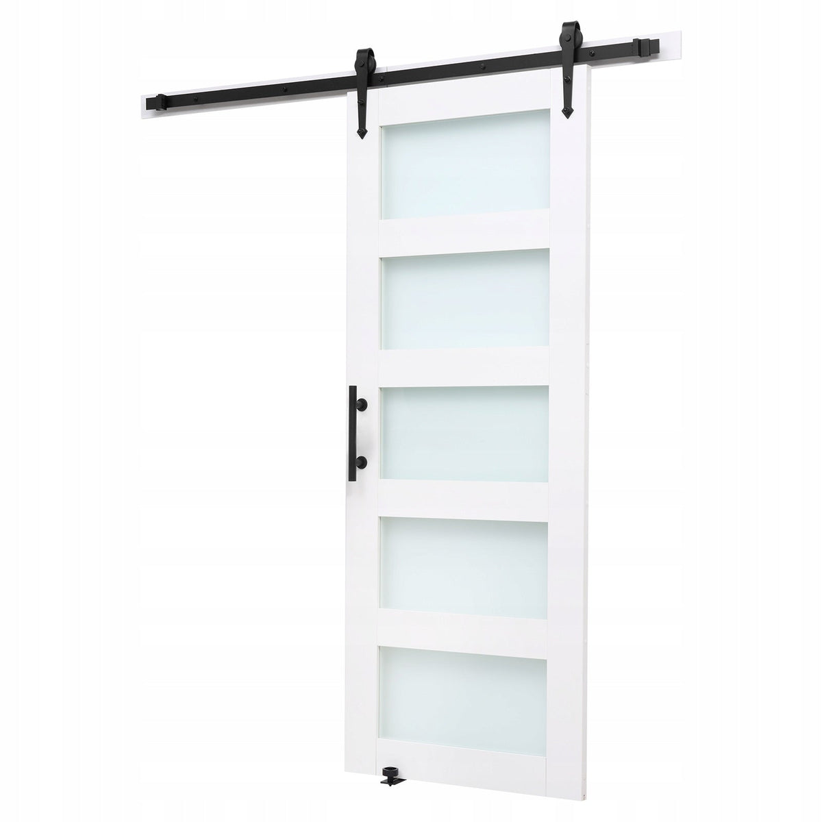 VEVOR 914x2134mm Premium White MDF and Glass Sliding Door System
