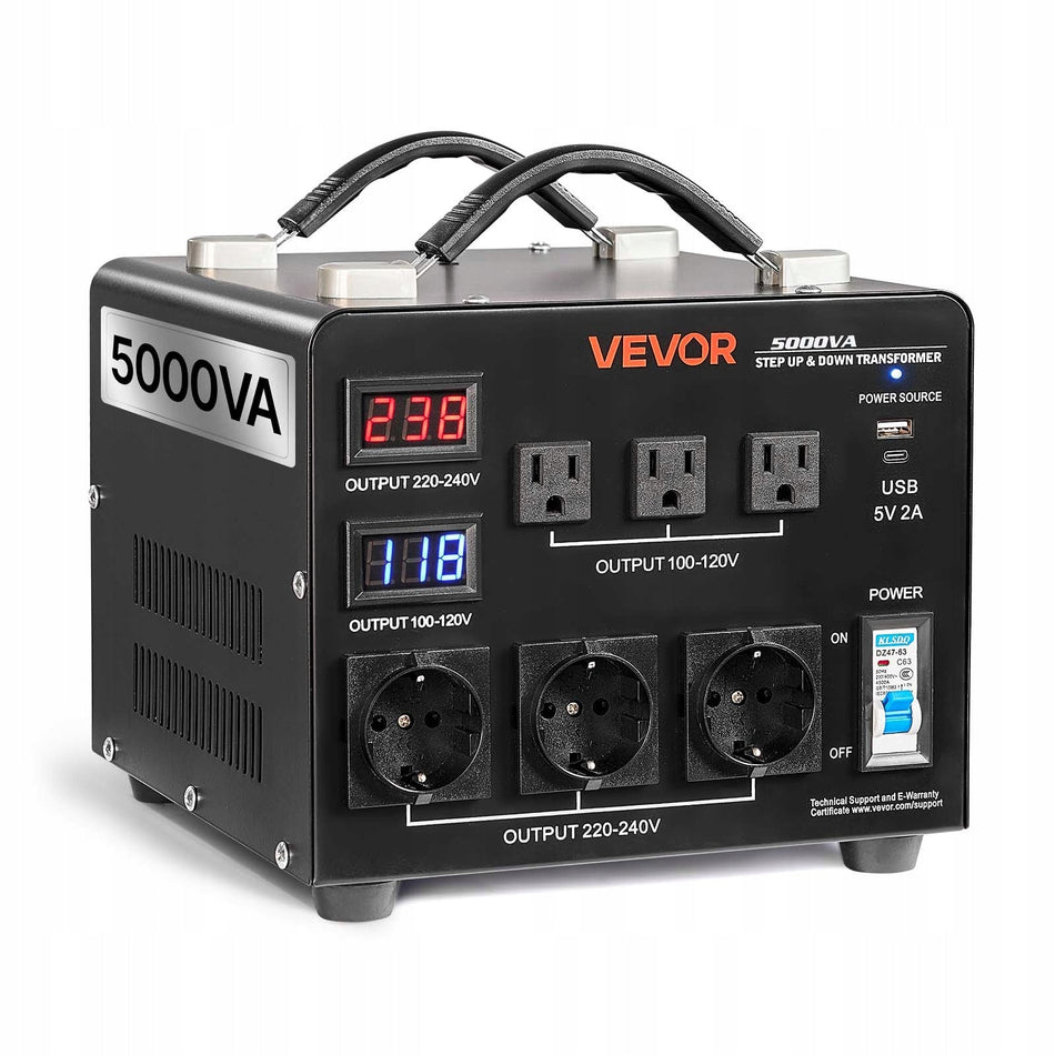 VEVOR 5000VA PROFESSIONAL STEP-UP/STEP-DOWN VOLTAGE TRANSFORMER