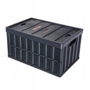 VEVOR SET OF 3 FOLDABLE PP BOXES 65L BLACK STRONG AND ERGONOMIC