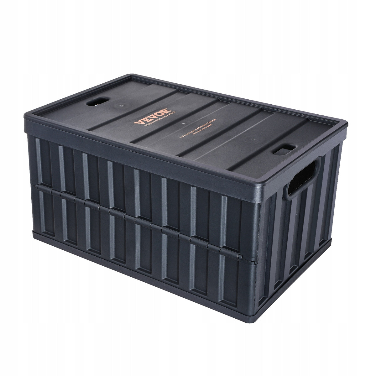 VEVOR SET OF 3 FOLDABLE PP BOXES 65L BLACK STRONG AND ERGONOMIC