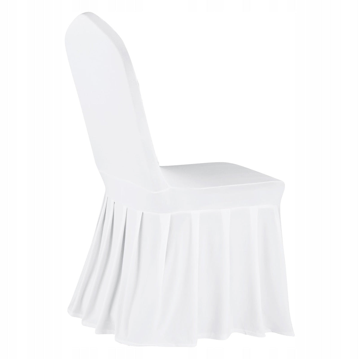 VEVOR CHAIR COVERS 30 PCS WHITE ELASTIC WASHABLE FLAT FRONT