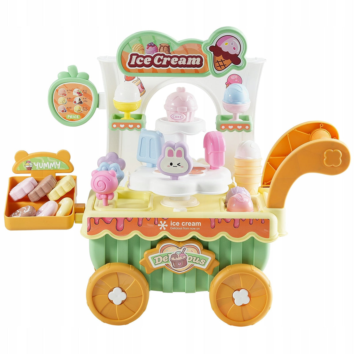 VEVOR ICE CREAM CART 27 PIECES ACCESSORY SET LIGHTS SOUNDS PP