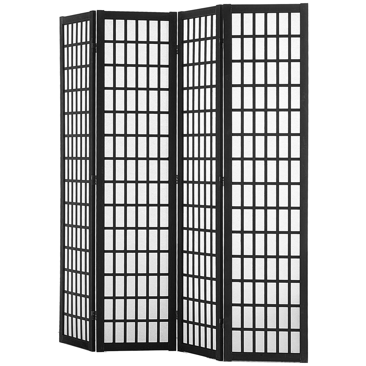 VEVOR 4-PANEL JAPANESE FOLDING WOODEN ROOM DIVIDER BLACK