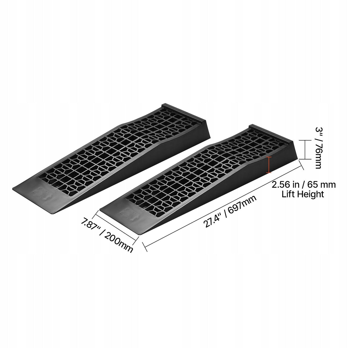 VEVOR PROFESSIONAL CAR RAMPS 2 PCS 65 MM LIFT STRONG AND LIGHTWEIGHT