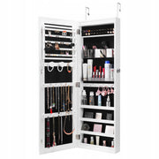 VEVOR STURDY LOCKABLE JEWELLERY CABINET WITH MIRROR 108 CM WHITE