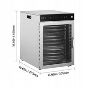 FOOD DEHYDRATOR VEVOR 12 TRAYS STAINLESS STEEL 800W ELECTRIC PREMIUM