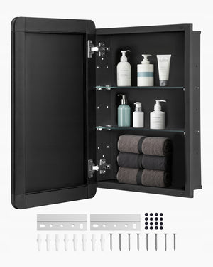 VEVOR MEDICINE CABINET WITH MIRROR 406X128X610MM STRONG ADJUSTABLE WALL-MOUNTED