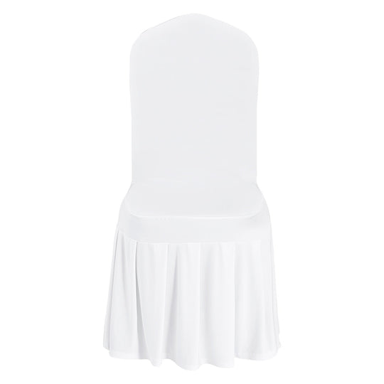 VEVOR CHAIR COVERS 30 PCS WHITE ELASTIC WASHABLE FLAT FRONT