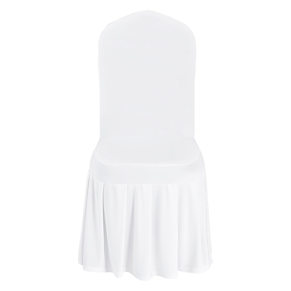 VEVOR CHAIR COVERS 30 PCS WHITE ELASTIC WASHABLE FLAT FRONT