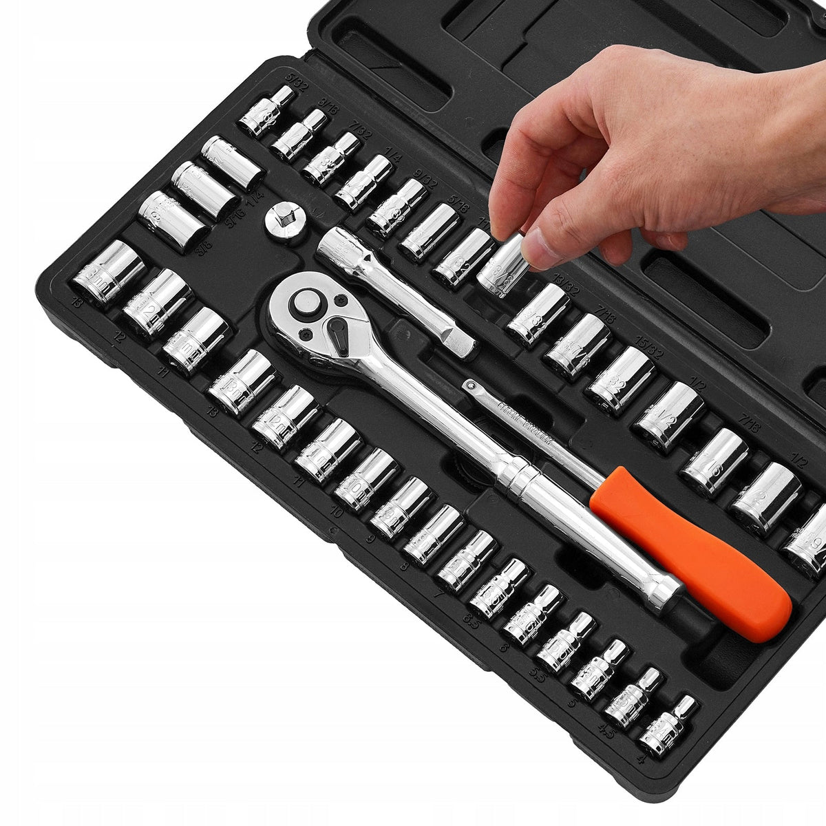 VEVOR SOCKET WRENCH SET 39 PIECES 9.5 & 6.4 MM PREMIUM CASE