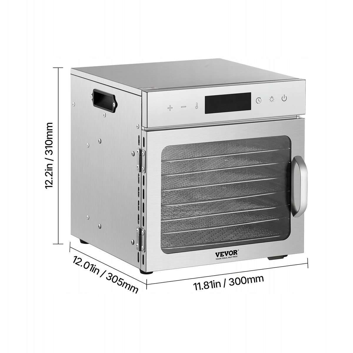 VEVOR FOOD DEHYDRATOR 8 TRAY STAINLESS STEEL 400W ELECTRIC TIMER