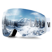 VEVOR FRAMELESS SPHERICAL SKI GOGGLES PINK REVO COATING ANTI-FOG