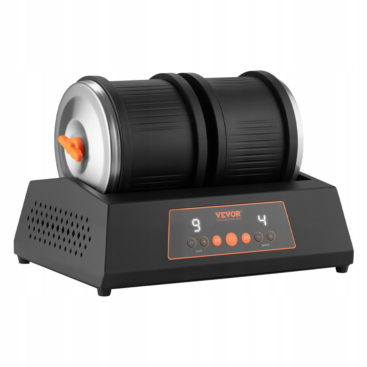 VEVOR ELECTRIC STONE POLISHER DUAL DRUM 8LBS TIMER 9 DAYS