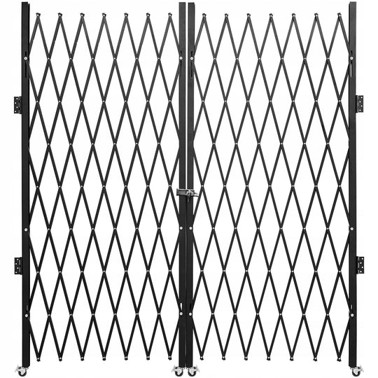 VEVOR HEAVY DUTY FOLDING GATE WITH DOUBLE SECURITY 382X214CM BLACK