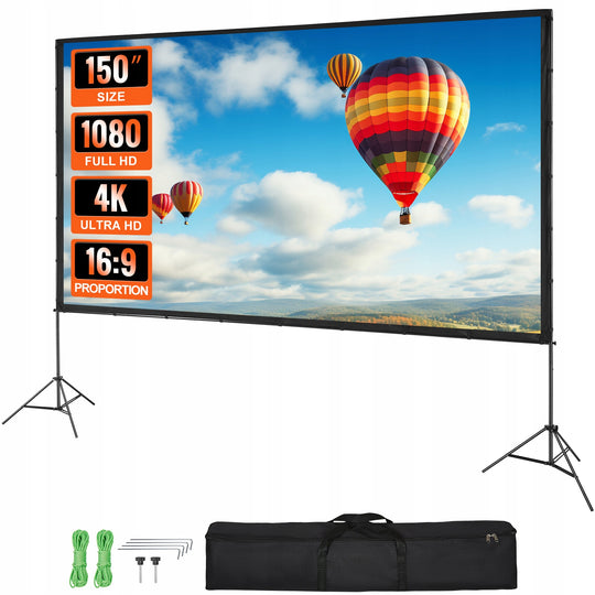 VEVOR 150 INCH HD 4K PROFESSIONAL PROJECTOR SCREEN WITH STAND 16