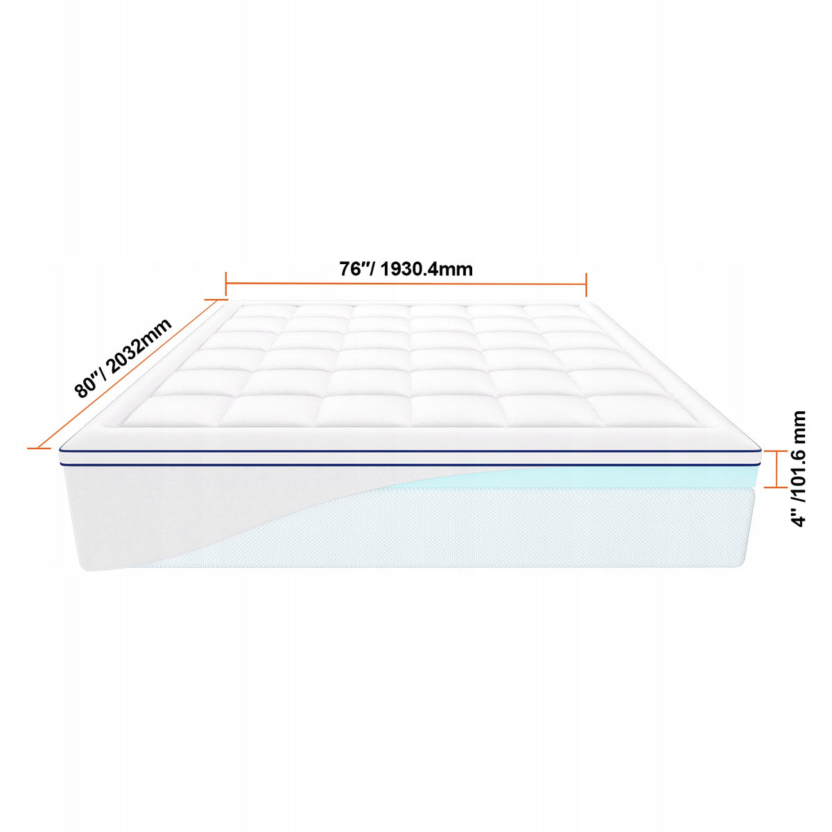 PREMIUM MATTRESS PROTECTOR VEVOR TOPPER MEMORY FOAM 4 KING 193X203CM