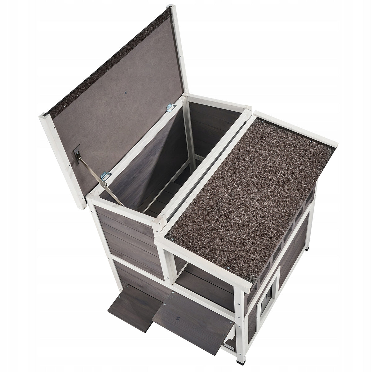 VEVOR OUTDOOR CAT HOUSE TWO-TIER WOODEN BALCONY