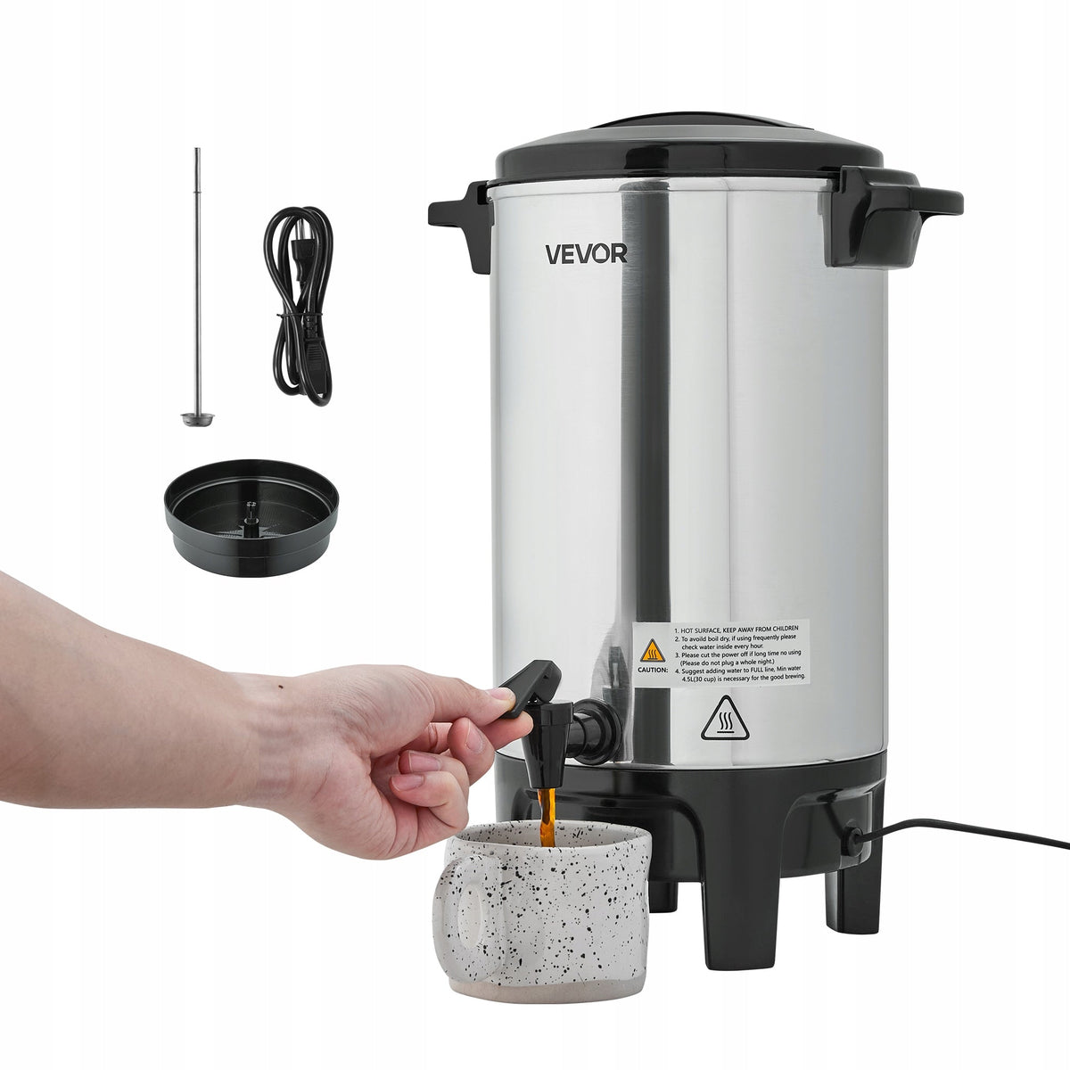 COFFEE MAKER VEVOR COMMERCIAL 30 CUPS 4.5L POWERFUL HOT DISPENSER