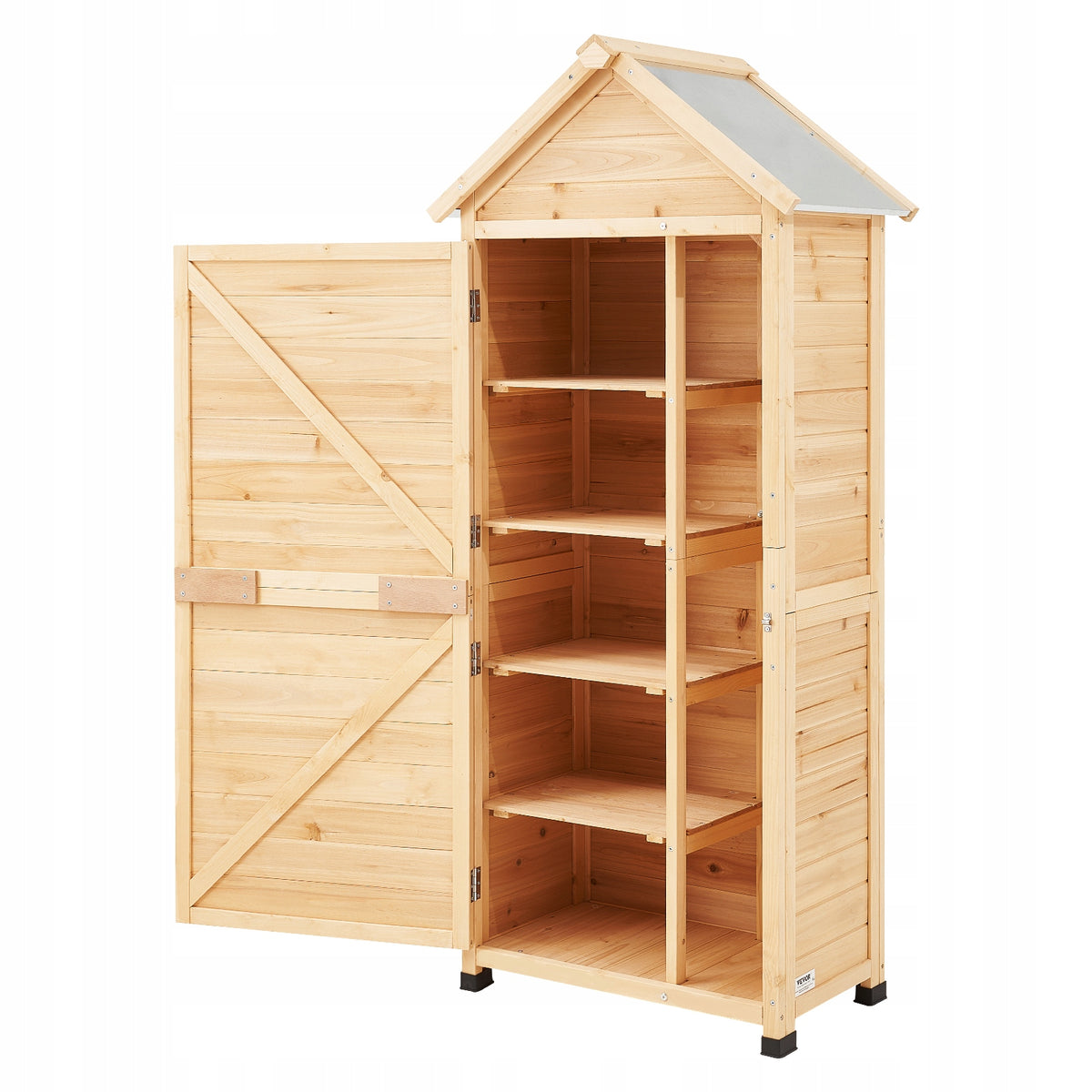 VEVOR GARDEN SHED 710X455X1600MM WOODEN GARDEN CABINET ROBUST
