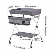 VEVOR FOLDABLE CHANGING TABLE WITH SIDE BASKET, 4-LEVEL HEIGHT ADJUSTABLE