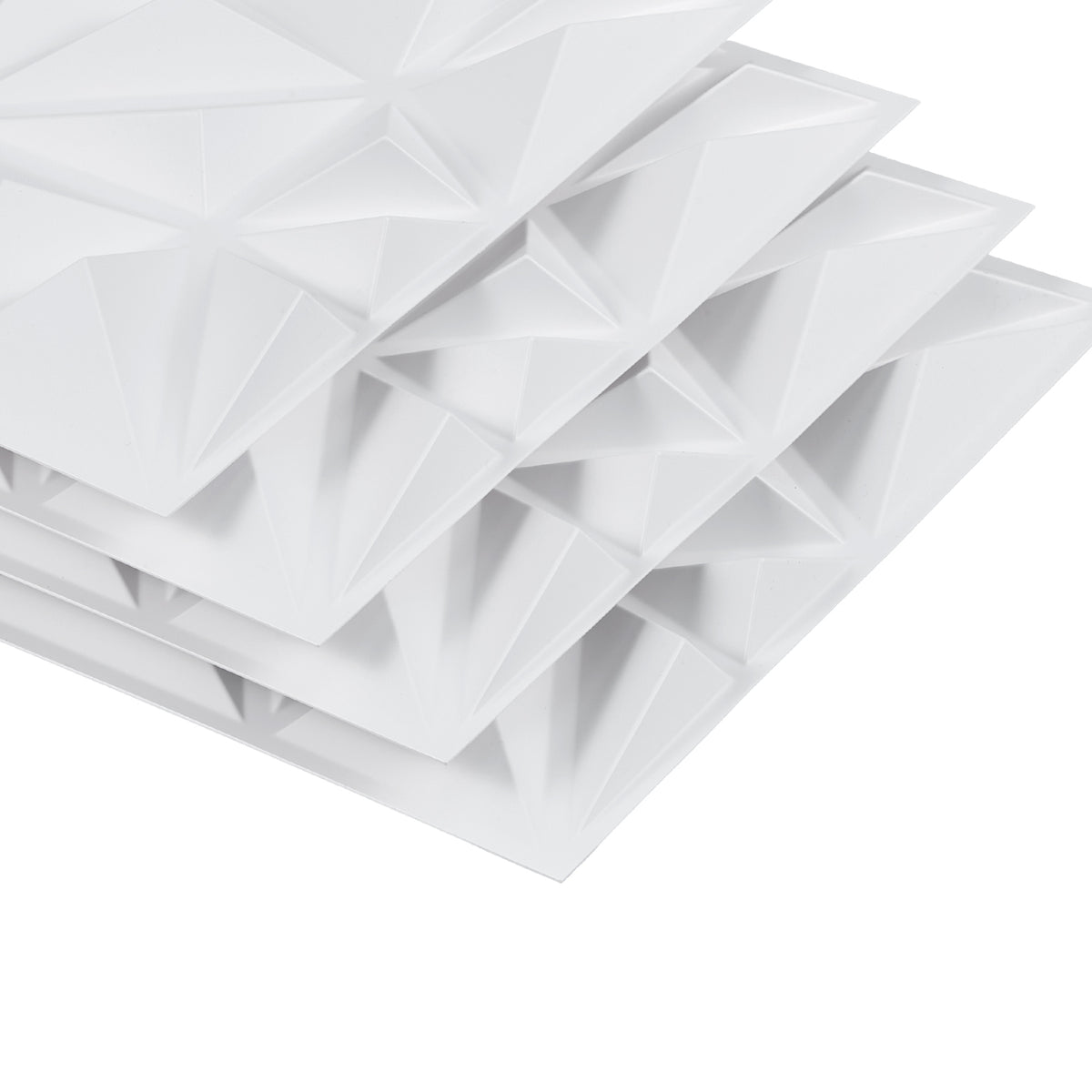 SET OF 33 VEVOR 3D WALL PANELS 30X30 CM PVC DIAMOND MATTE WHITE